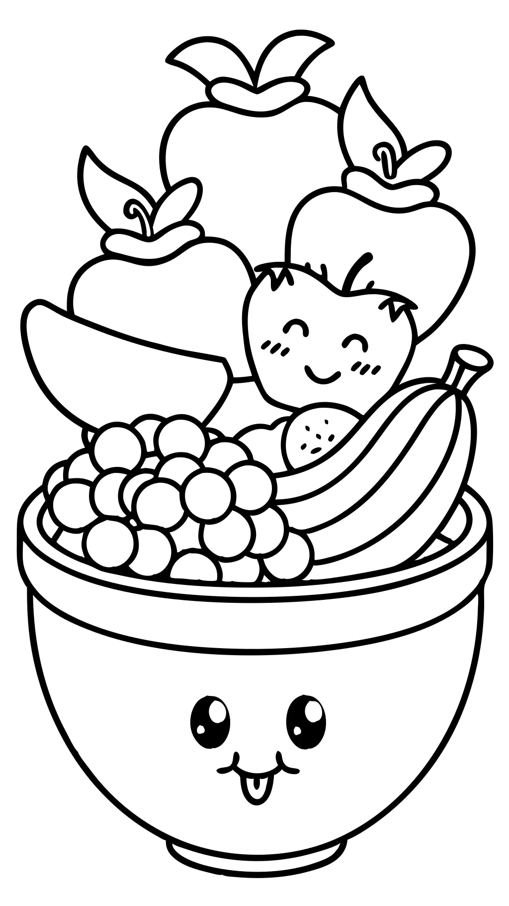 salad coloring pages cartoon fruit salad drawing